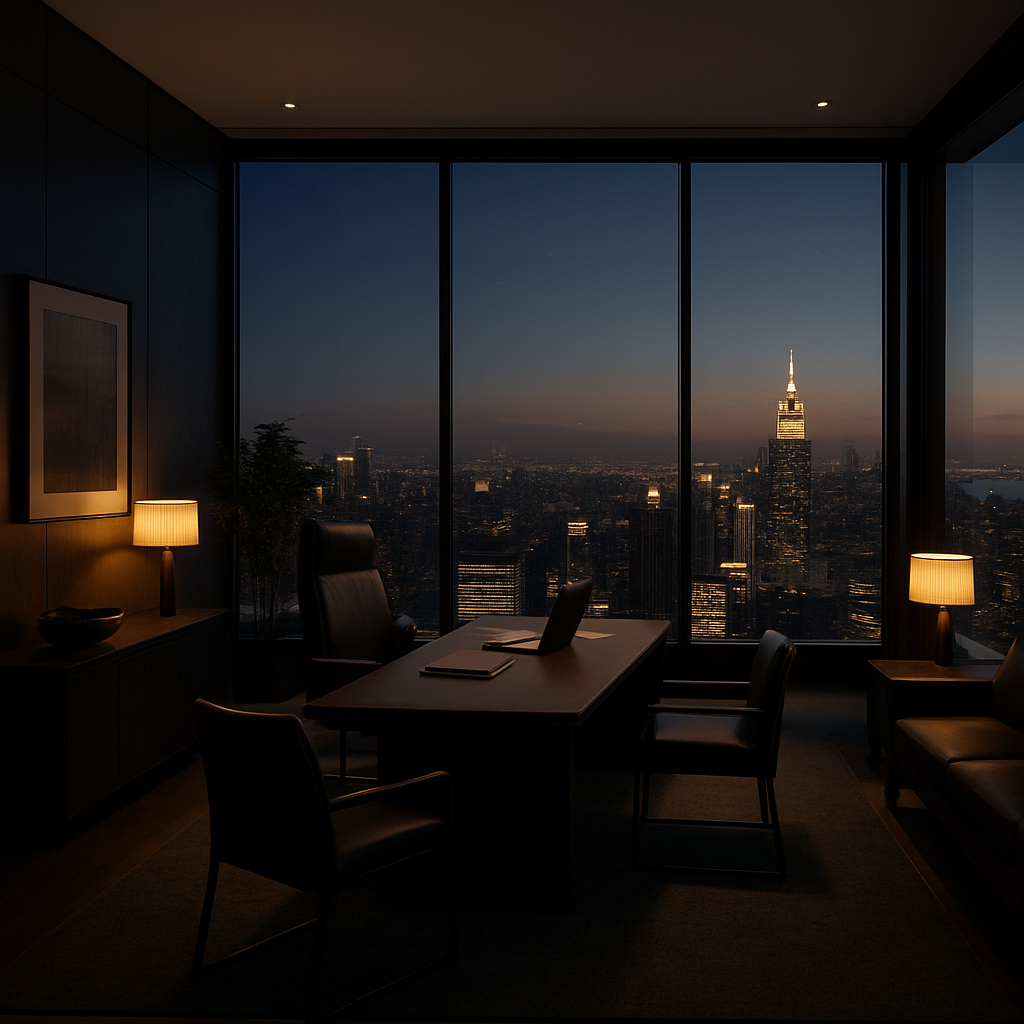 Modernes Büro von Brain Capital mit Blick über die Stadt